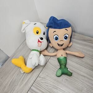 Bubble Guppies Puppy Gil Mermaid Large Cuddle Pillow Plush Toy Nick Jr. TV Show